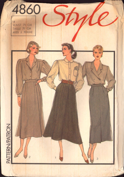 Style 4860 Sewing Pattern, Set of Skirts, Size 14, PARTIALLY CUT, COMPLETE