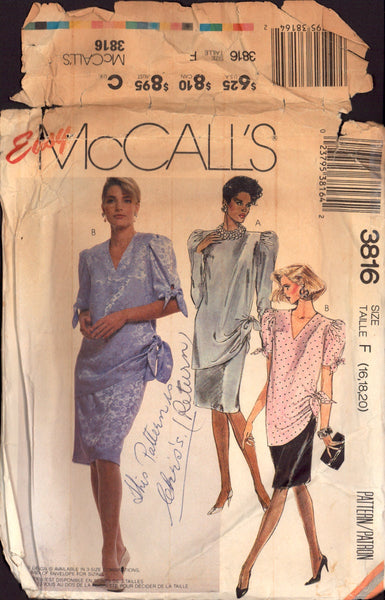 3816 McCall's Tunic and Skirt, Sewing Pattern, Size 16-18-20, CUT, COMPLETE