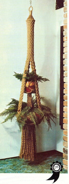 Vintage 70s "Double Delight" Plant Hanger Pattern Instant Download PDF 3 + 5 pages