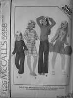 McCall's 5658 Sewing Pattern Girl's Top, Skirt and Pants, Size 8, Uncut, Factory Folded