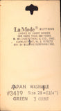 Vintage La Mode approx. 19 mm (3/4 inch) Carded Green 2-Hole Buttons Three Pieces
