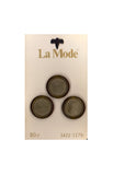 Vintage La Mode 19 mm (3/4 inch) Carded Green Shank Buttons Three Pieces
