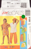 McCall's 9189 Sewing Pattern Girls' Shirt, Pants, Shorts, Skort and Hat, Size 10-12-14, Uncut Factory Folded