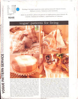 Vogue 1646 Bedroom Decor: Duvet Covers, Pillow Covers, Valances and Curtains, Uncut, Factory Folded Sewing Pattern Various Sizes