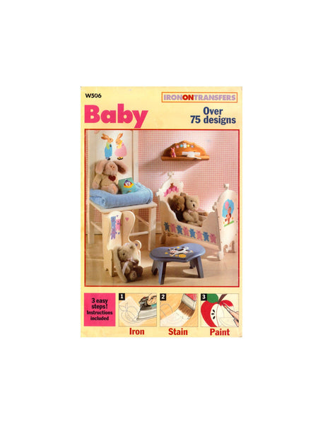 Butterick W506 Baby Motif/Theme Iron Transfers,  Over 75 Designs, Uncut, Factory Folded Sheets Various Sizes