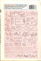 Butterick W505 Kids Motif/Theme Iron Transfers,  Over 75 Designs, Uncut, Factory Folded Sheets Various Sizes