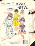 Kwik Sew 1340/1341 T-shirt Dress with Crew Neck and Gathered Skirt, Uncut, Factory Folded Sewing Pattern Multi Size 4-7
