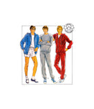 Style 3586 Men's Activewear: Jacket, Pullover Top, Pants and Shorts, Uncut, Factory Folded Sewing Pattern Size 42-44