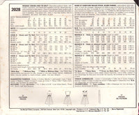 McCall's 2028 Dress with Bodice Variations and Full Flared Bias Skirt, Uncut, Factory Folded Sewing Pattern Size 12 Bust 34
