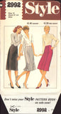 Style 2922 Set of Skirts with Gore and Pleat Variations, Uncut, Factory Folded Sewing Pattern Size 12 Waist 26.6