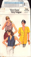 Vogue 9586 Sleeveless or Short Sleeve Top in Three Lengths, Partially Cut, Complete Sewing Pattern Size 6-10
