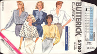 Butterick 5780 Blouse with Jewel Neck or Notched Collar and Two Sleeve Lengths, Uncut, Factory Folded Sewing Pattern Size 8-12