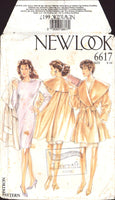 New Look 6617 Loose Fitting Swing Coat with Self Tie Belt and Front Pockets and Dress, Uncut, Factory Folded Sewing Pattern Multi Size 8-18