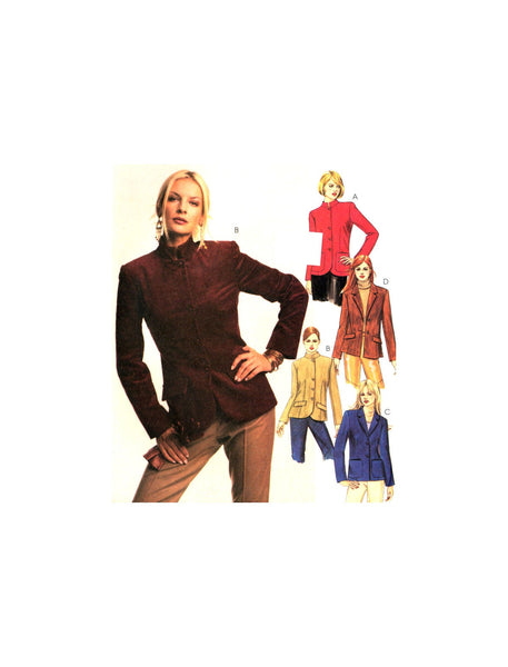 McCall's 3796 Lined, Front Button Jacket with Collar Variations, Uncut, Factory Folded Sewing Pattern Size 12-18