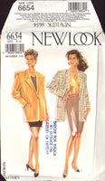 New Look 6654 Single Breasted Jacket and Skirt in Two Lengths, Uncut, Factory Folded Sewing Pattern Multi Size 8-18