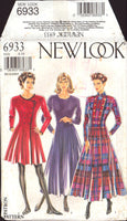 New Look 6933 Double Breasted, Fitted and Flared Dress in Two Lengths, Uncut, Factory Folded Sewing Pattern Multi Size 8-18