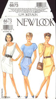 New Look 6673 Shift Dress with Sleeve Variations, Uncut, Factory Folded, Sewing Pattern Multi Size 6-16