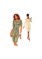 Vogue 8251 Mother of the Bride Fitted Top with Long or Short Sleeves and Skirt, Uncut, Factory Folded, Sewing Pattern Size 12-16