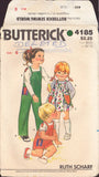 Butterick 4185 Children's Overalls, Jumper, T-Shirt, Handbag and Applique, Size 6, PARTIALLY CUT, COMPLETE