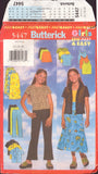 Butterick 5447 Sewing Pattern, Girls' Shirt, Pants, Top and Skirt, Size 12-14-16, CUT, COMPLETE