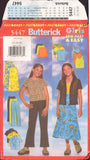 Butterick 5447 Sewing Pattern, Girls' Shirt, Pants, Top and Skirt, Size 12-14-16, Cut, Complete