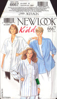 New Look 6667 Loose Fitting, Longline Shirts with Long or Short Sleeves, Uncut, Factory Folded, Sewing Pattern Multi Size 8-18