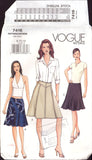 Vogue 7416 Slightly Flared Skirts with Style and Trim Variations, Uncut, Factory Folded, Sewing Pattern Size 8-12