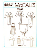 McCall's 4567 NYNY Collection Fitted Dress with Left Front Wrap Closure, Skirt and Scarf, Uncut, Factory Folded, Sewing Pattern Size 12
