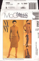 McCall's 2962 NYNY Collection FItted, Lined Jacket, Skirt and Pants, Uncut, Factory Folded, Sewing Pattern Size 4-8