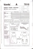 Burda 7816 Halter or Round Neck Bubble Skirt Dress, Uncut, Factory Folded, Sewing Pattern Multi Size 6-18
