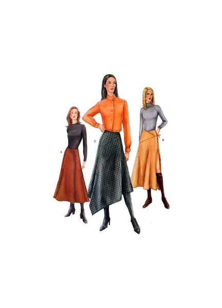 Vogue 7318 Skirt in Two Lengths with Style Variations, Uncut, Factory Folded, Sewing Pattern Size 8-12