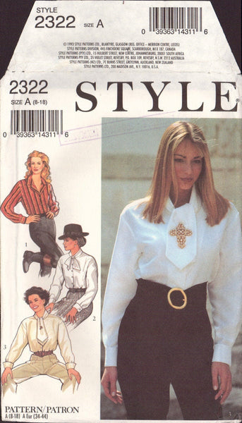Style 2322 Sewing Pattern, Women's Blouses, Size 8-10, PARTIALLY CUT, COMPLETE