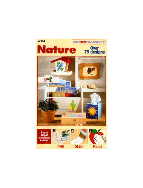 Butterick W504 Nature Motif/Theme Iron Transfers,  Over 75 Designs, Mostly Uncut, Factory Folded Sheets Various Sizes