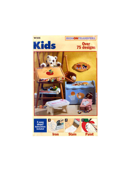 Butterick W505 Kids Motif/Theme Iron Transfers,  Over 75 Designs, Uncut, Factory Folded Sheets Various Sizes