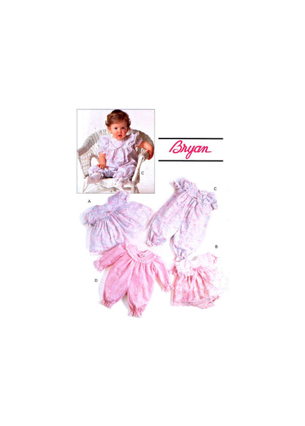 Butterick 5001 Bryan Infants' Dress, Panties and Party Pants, Uncut, Factory Folded, Sewing Pattern Multi Size Newborn-Medium