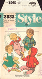 Style 3932 Babies' Lined Anorak, Dungarees and Pinafore, Uncut, Factory Folded, Sewing Pattern Size 18 Months