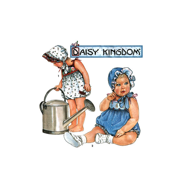 Simplicity 8454 Daisy Kingdom Baby Romper and Bonnet, Uncut Sewing Pattern Multi Size Newborn-18 months