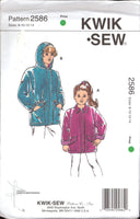 Kwik Sew 2586 Girls' Lined Jacket with Optional Hood version, Uncut, Factory Folded Sewing Pattern Multi Size 8-14