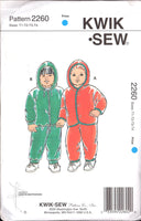 Kwik Sew 2260 Toddlers' Loose Fitting Jacket and Pants, Uncut, Factory Folded Sewing Pattern Size T1-T4