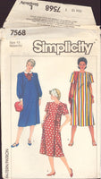 Simplicity 7568 Sewing Pattern, Maternity Dress, Size 12, Partially Cut, Complete