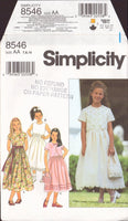 Simplicity 8546 Sewing Pattern, Girls' Jacket, Dress and Bag, Size 7-8, PARTIALLY CUT, COMPLETE