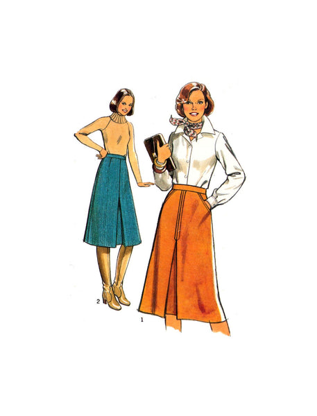 Style 2025 Slightly Flared Skirt with Front Pleat, Uncut, Factory Folded Sewing Pattern Size 8 Waist 24