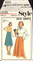 Style 2025 Slightly Flared Skirt with Front Pleat, Uncut, Factory Folded Sewing Pattern Size 8 Waist 24