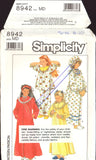 Simplicity 8942 Child's Sleepwear: Nightgown, Pajamas, Robe and Hat, Uncut, Factory Folded Sewing Pattern Size 8-10