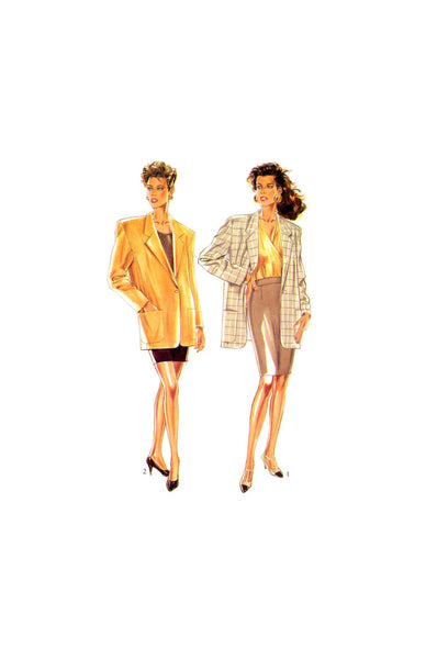 New Look 6654 Single Breasted Jacket and Skirt in Two Lengths, Uncut, Factory Folded Sewing Pattern Multi Size 8-18