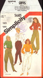 Simplicity 5683 Front Pleated Pants with Style Variations at Lower Leg, Uncut, Factory Folded Sewing Pattern Size 12