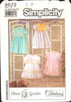 Simplicity 9572 Oliver Goodin Childs' Special Occasion Dresses with Lace Trim, Uncut, Factory Folded Sewing Pattern Multi Size 3-8