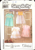 Simplicity 9572 Oliver Goodin Childs' Special Occasion Dresses with Lace Trim, Uncut, Factory Folded Sewing Pattern Multi Size 3-8