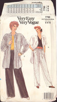 Vogue 7790 Sewing Pattern, Women's Shirts and Pants, Size 6-8, PARTIALLY CUT, COMPLETE