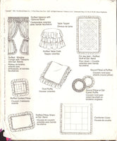 McCall's 6364 Bedroom Curtains, Valance, Table Topper, Pillow Covers, Comforter and Quilt, Uncut, Factory Folded and Sealed Sewing Pattern
